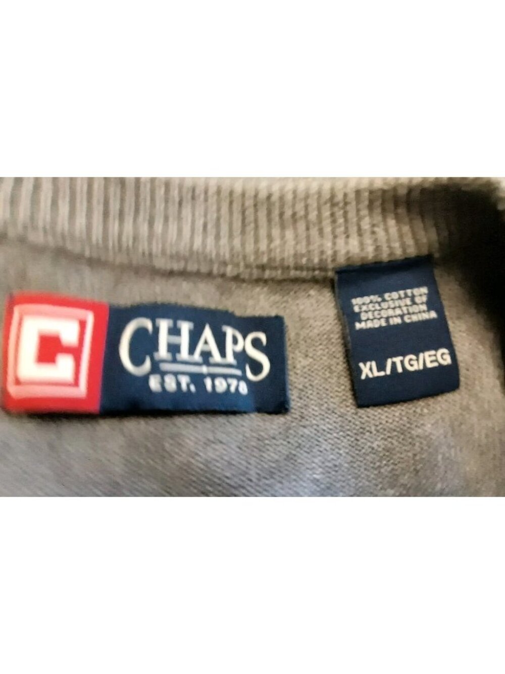 Chaps Men's Logo Knit Sweater Vest Cotton Size XL/TG Classic Gray - Picture 7 of 10